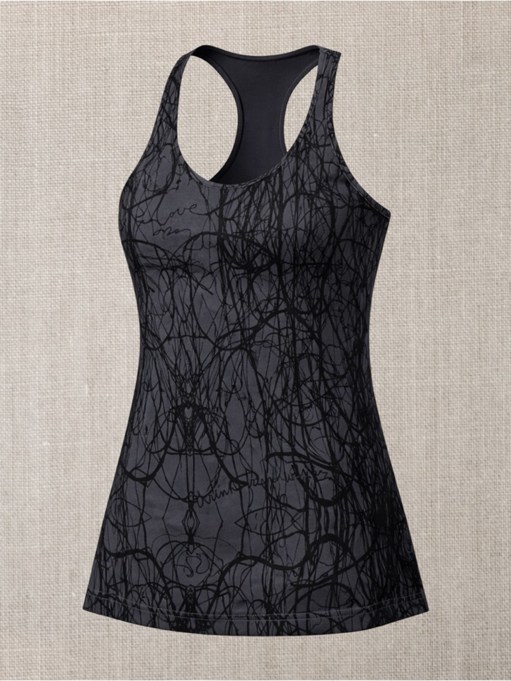 Lululemon Cool Racerback Tank Top - Coal Ground Nesting Black Bird